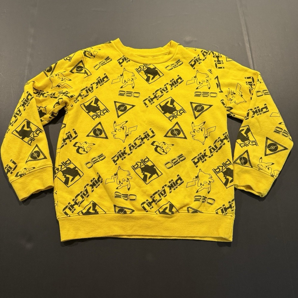 Pokémon Pikachu Sweatshirt Kids Medium Yellow Black
